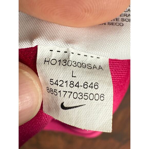 Nike Golf Tour Performance Dri Fit Activewear Geometric Shirt Fuschia Pink Large - Picture 8 of 9